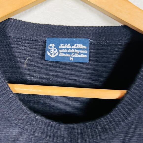 Sable & Mer Marina Collection Knit Pullover Top Sweater Sailor Stripe Navy - M - Picture 4 of 4